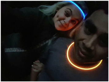 Photo: glow stick selfie