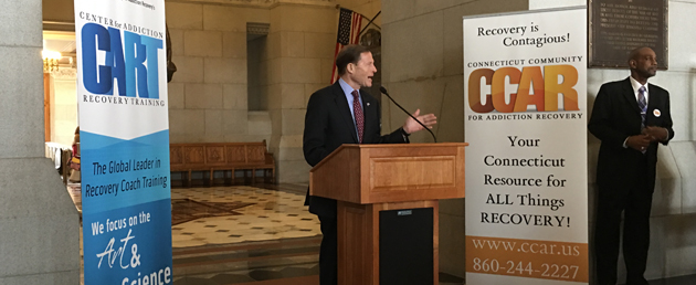 CT Senator Richard Blumenthal speaking at the Opiod Addiction & Recovery Day at the Capitol