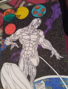 Drawing of the Silver Surfer