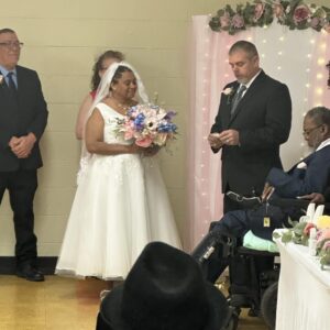 James and Victoria during their wedding