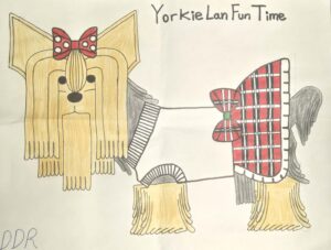 Drawing of a Yorkie dog.