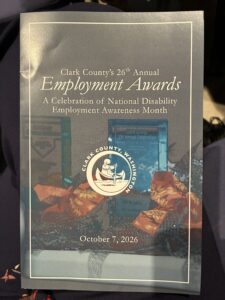 Program booklet cover for the Clark County's 26th Annual Employment Awards.